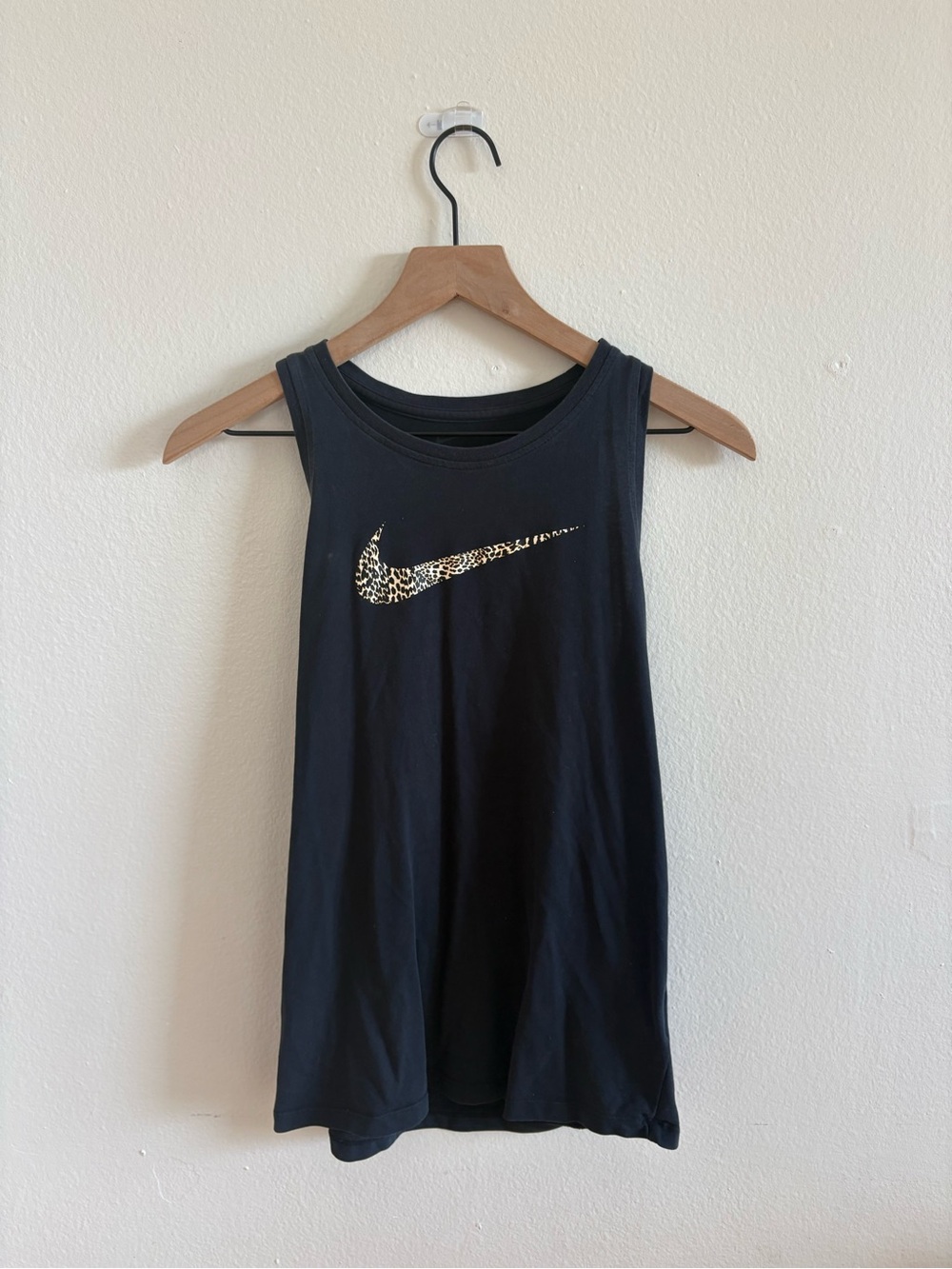 Nike Black Women's Tank with Leopard Swoosh
